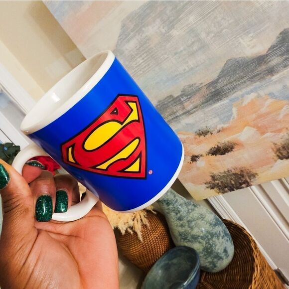 VTG 90's DC Comic Classic S Shield Logo Superman Coffee Mug. - Picture 10 of 12